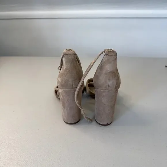 Sam Edelman Tan Beige Taupe Block Heels Women's Size 8 - Picture 4 of 5